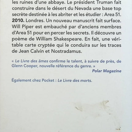 Le livre des âmes - Glenn Cooper - livre
