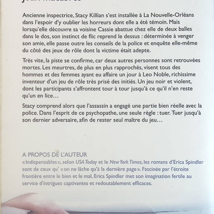 Jeux macabres - Erica Spindler - Thriller psychologique et suspense - Livre