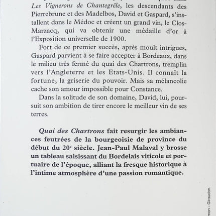 Quai des Chartrons - Jean-Paul Malaval - Livre