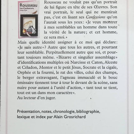 Les Confessions, tome 1 : Livres I à VI - Jean-Jacques Rousseau - livre