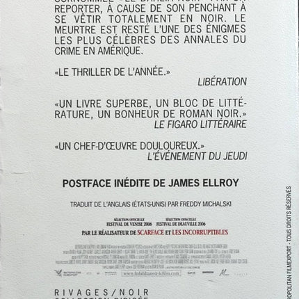 Le Dahlia noir - James Ellroy - livre
