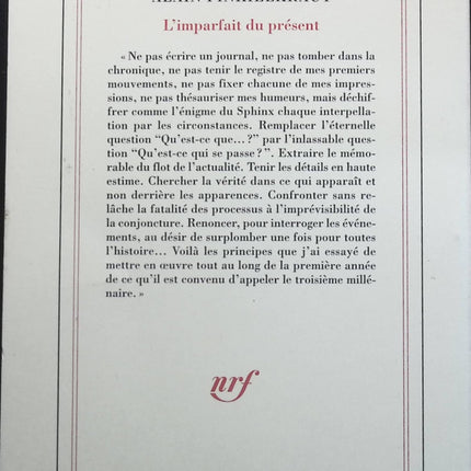 L'imparfait du présent - Alain Finkielkraut - Livre