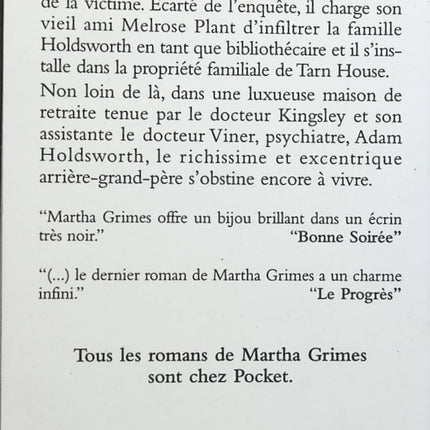 Le mystère de Tarn House - Martha Grimes - livre