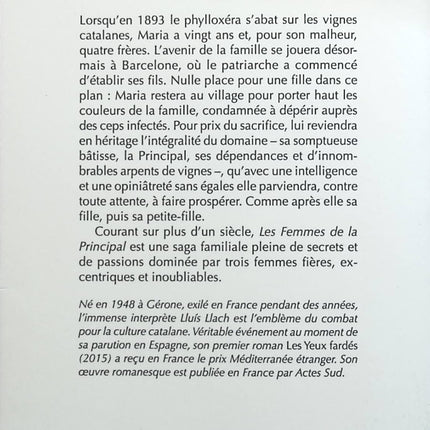 Les femmes de La Principal - Lluis Llach - livre