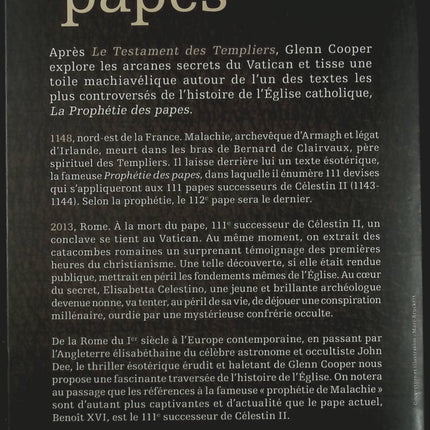 La prophétie des papes - Glenn Cooper - livre