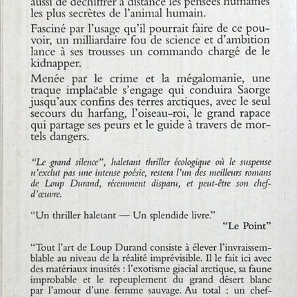 Le Grand Silence - Loup Durand - livre
