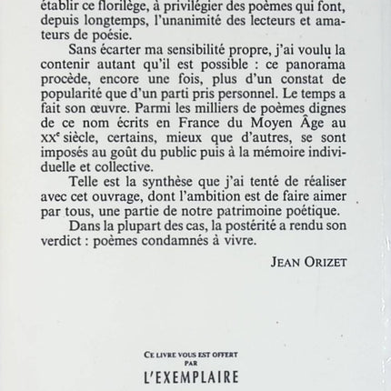 Les plus beaux poèmes de la langue française - Jean Orizet - Livre
