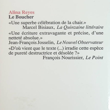 Le boucher - Alina Reyes - Livre