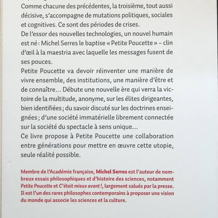 Petite Poucette - Michel Serres - livre