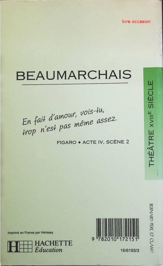 Le Mariage de Figaro - Beaumarchais - livre