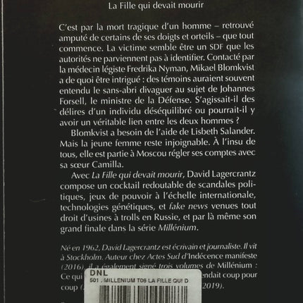 Millenium, tome 6 : La fille qui devait mourir - David Lagercrantz - livre