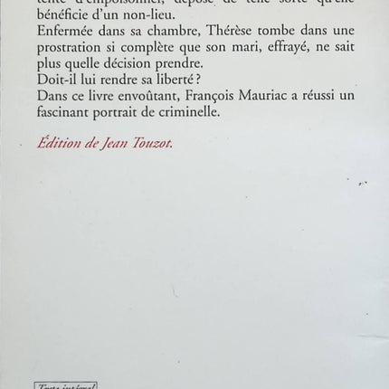 Thérèse Desqueyroux - François Mauriac - 2012 - book