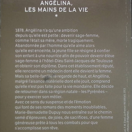 Angélina Tome 1 : Les mains de la vie – Roman de Marie-Bernadette Dupuy - Livre