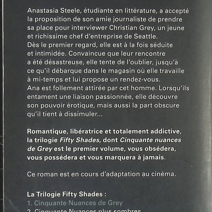 Cinquante nuances de Grey - E. L. James - Livre