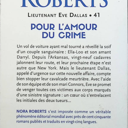 Pour l'amour du crime - Nora Roberts - livre