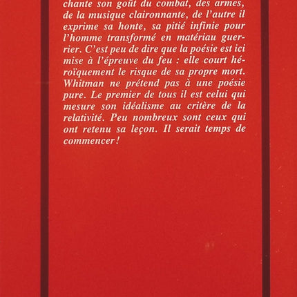 Feuilles d'herbe, tome 2 - Walt Whitman - Livre