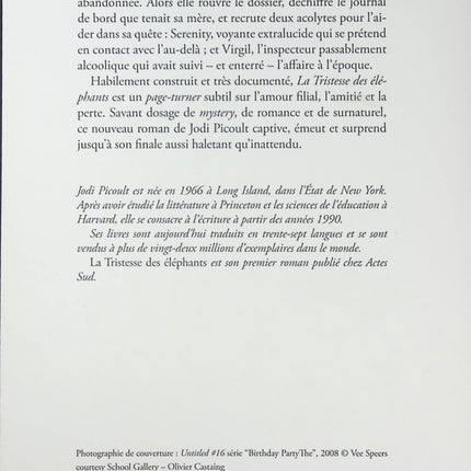 La tristesse des éléphants - Jodi Picoult - Livre