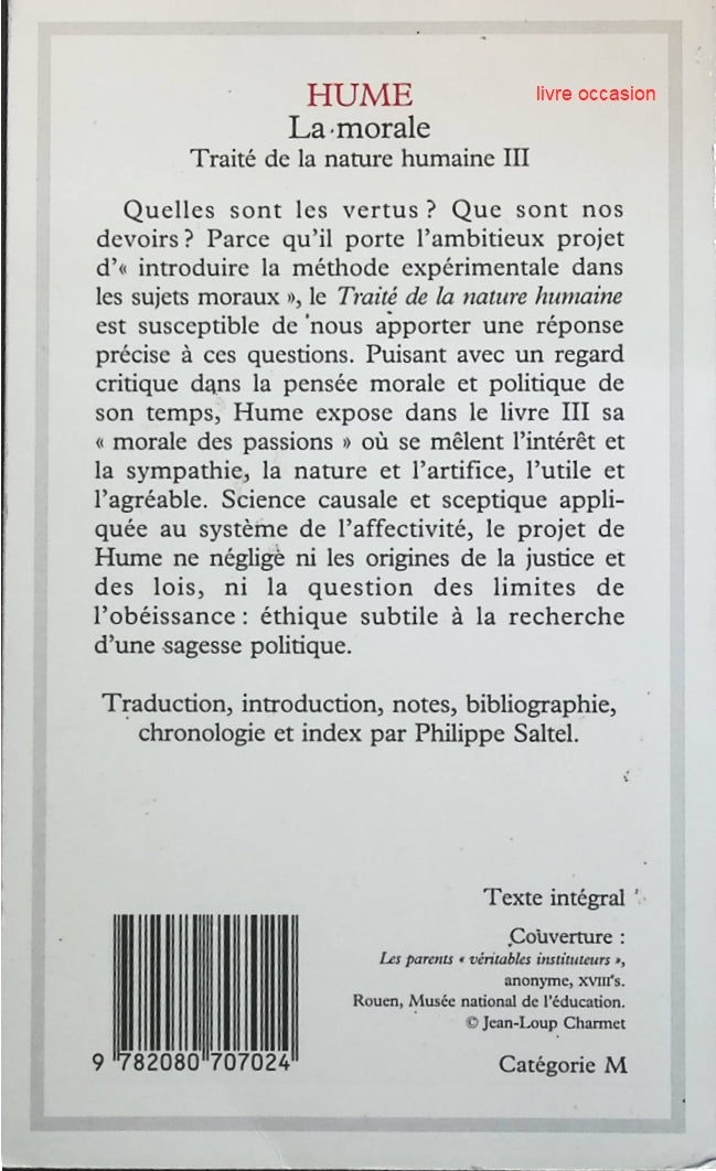 La morale - David Hume - livre