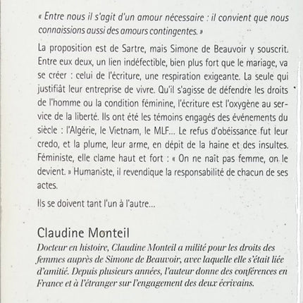 Les Amants de la liberté : Sartre et Beauvoir dans le siècle - Claudine Monteil - livre