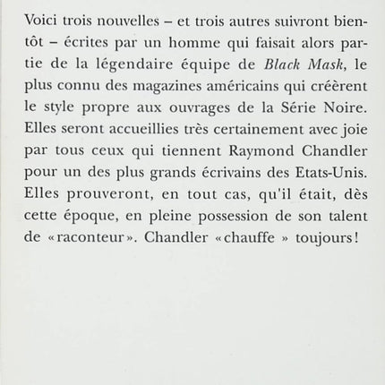 Un tueur sous la pluie - Raymond Chandler - livre