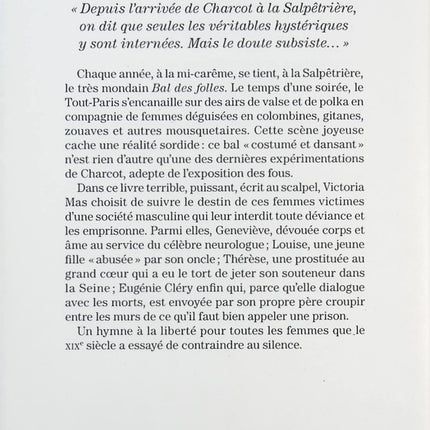 Le Bal des folles - Victoria Mas - livre
