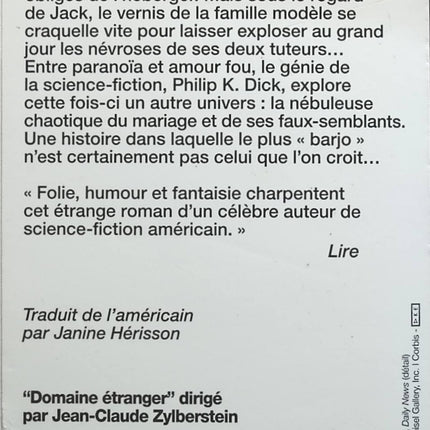 Confessions d’un barjo – Philip K. Dick – roman contemporain satire folie humour absurde occasion - livre