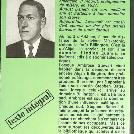Le rôdeur devant le seuil - Howard Phillips Lovecraft - livre