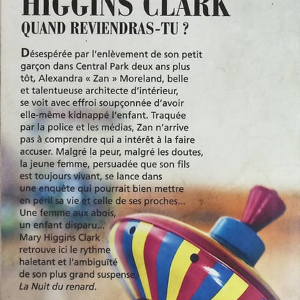 Quand reviendras-tu ? - Mary Higgins Clark - Livre
