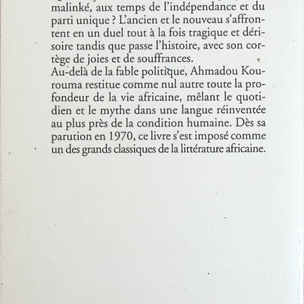Les soleils des indépendances - Ahmadou Kourouma - Livre