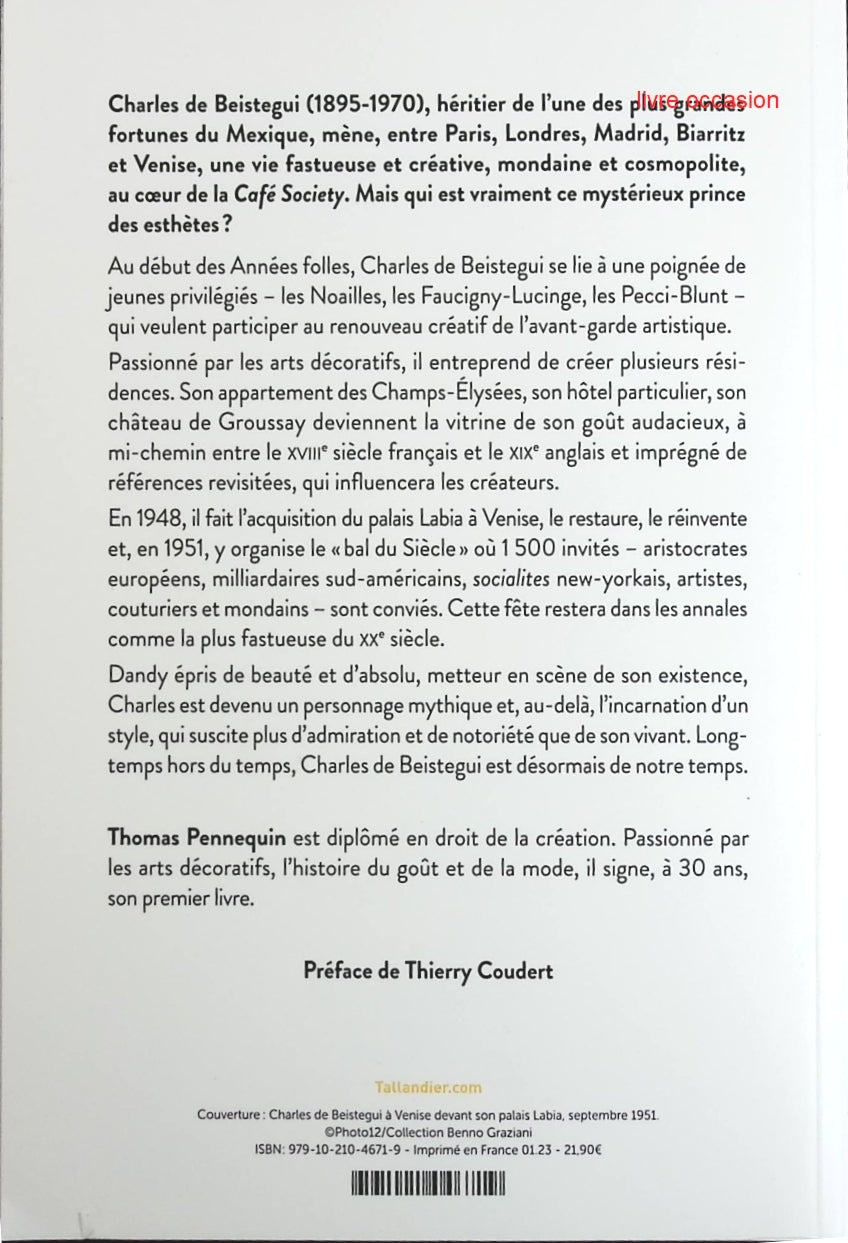 Charles de Beistegui - Le prince des esthètes - Thomas Pennequin - Livre