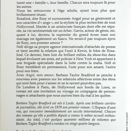 Angel mon amour - Barbara Taylor Bradford - Livre
