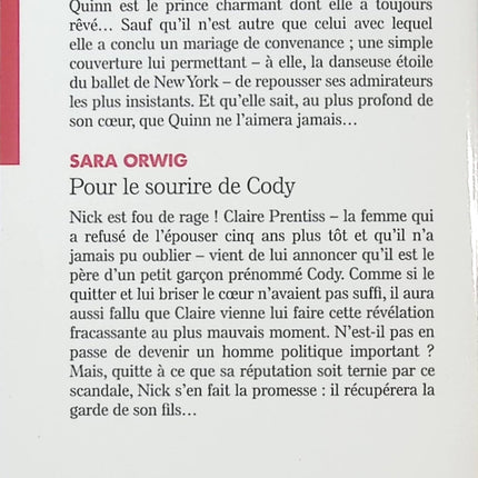 Un époux sous contrat ; Pour le sourire de Cody – Joanne Rock et Sara Orwig, double romance Harlequin entre mariage arrangé, secrets de famille et passion amoureuse - Livre