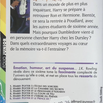 Harry Potter Tome 6 – Harry Potter et le Prince de Sang-Mêlé – J. K. Rowling, roman fantastique jeunesse et aventure à Poudlard - Livre