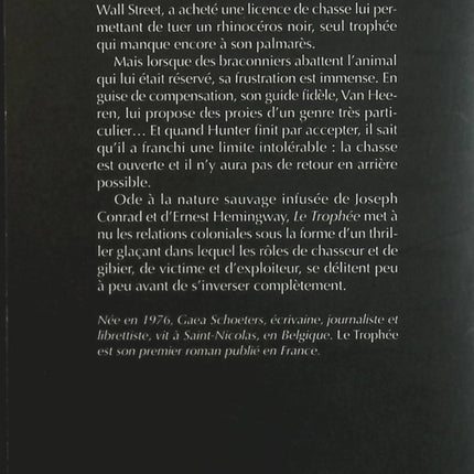Le Trophée – Gaea Schoeters, roman contemporain percutant sur la chasse, la nature, la puissance et les dérives humaines - Livre