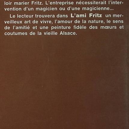 L'ami Fritz - Erckmann-Chatrian - Livre