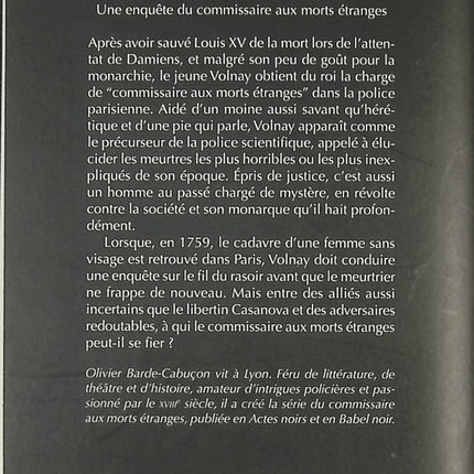 Casanova et la femme sans visage - Olivier Barde-Cabuçon - Livre