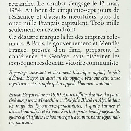 Les 170 jours de Diên Biên Phu - Erwan Bergot - livre
