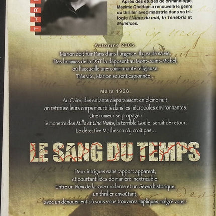 Le Sang du temps - Maxime Chattam - Livre