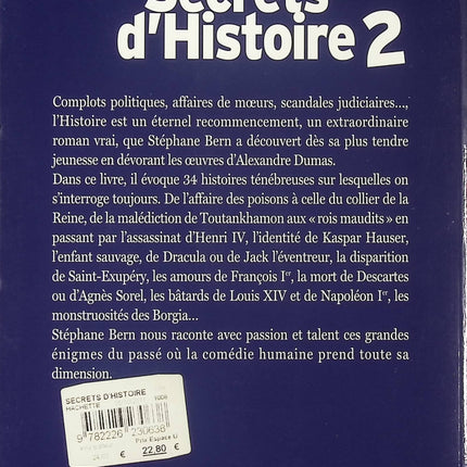 Secrets d'Histoire - Tome 2 - Stéphane Bern - Livre