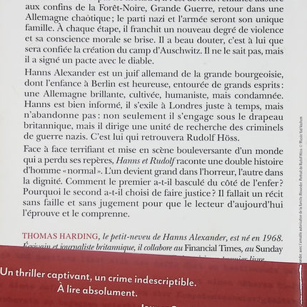 Hanns et Rudolf - Thomas Harding - Livre