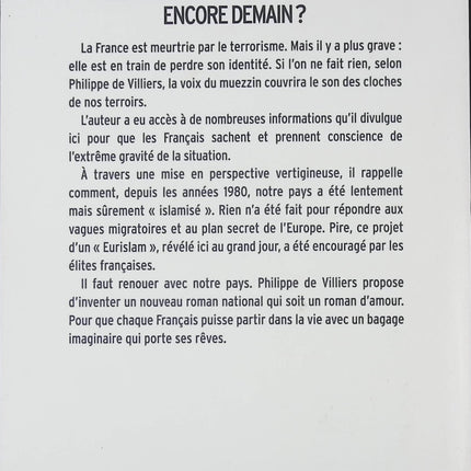 Les cloches sonneront-elles encore demain ? - Philippe de Villiers - Livre