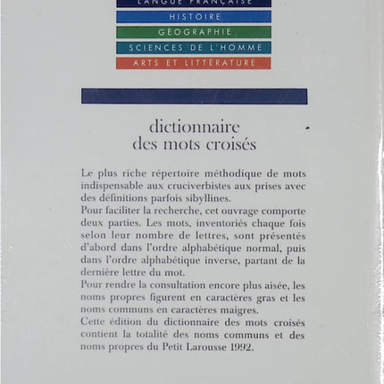 Dictionnaire des mots croisés - Larousse - Livre