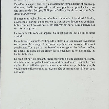 J'ai tiré sur le fil du mensonge et tout est venu - Philippe de Villiers - Livre