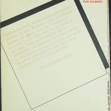 Georges Brassens - Alphonse Bonnafé - livre