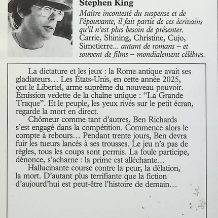 Running Man – Stephen King – Roman de science-fiction dystopique - livre