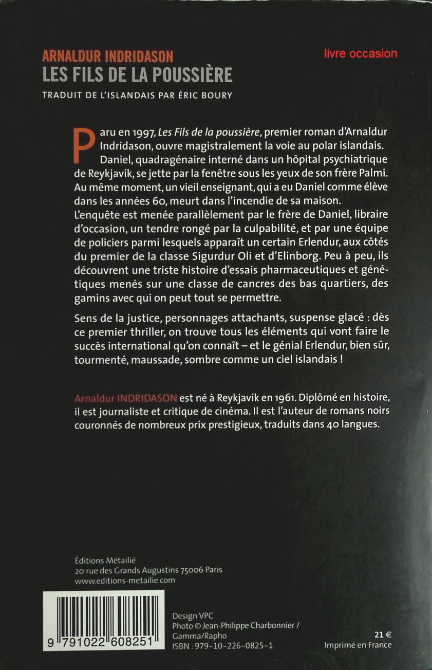 Les Fils de la poussière - Arnaldur Indridason - Livre