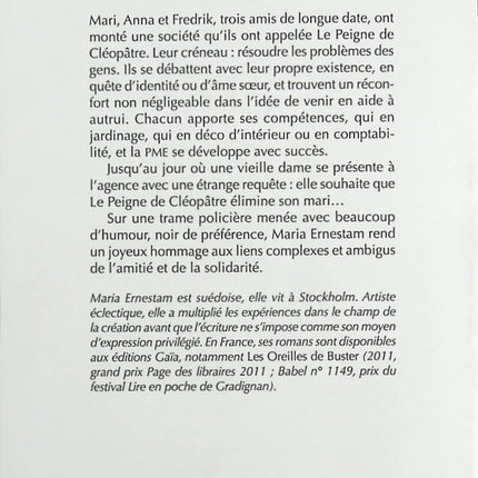 Le Peigne de Cléopâtre - Maria Ernestam - Livre