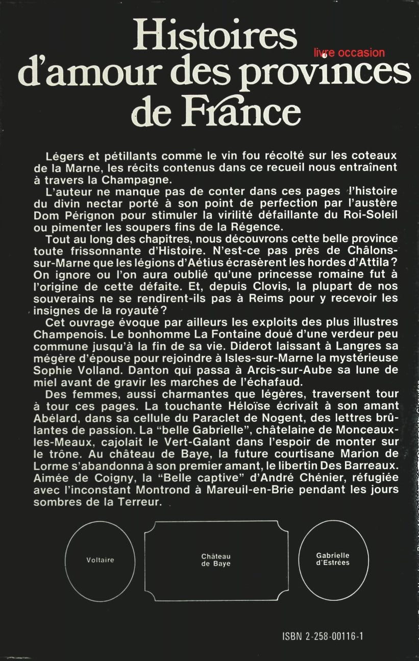 Histoires d'amour des provinces de France La Champagne - Serge Douay - Livre