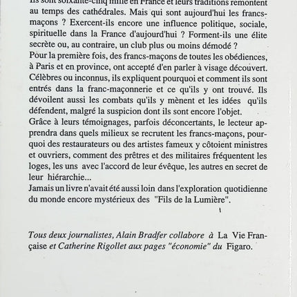 Les francs-maçons - Catherine Rigollet - livre