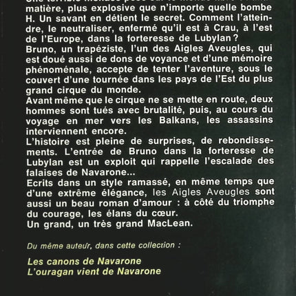 Les aigles aveugles - Alistair Maclean - Livre
